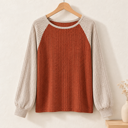 Women’s Textured Round-Neck Long-Sleeve Pullover