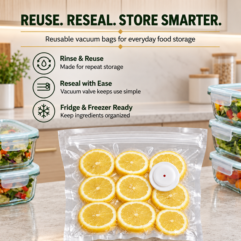 Complete Vacuum Food Storage Set | Handheld Sealer + FREE Bonus