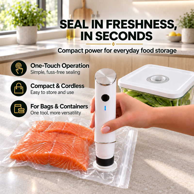 Complete Vacuum Food Storage Set | Handheld Sealer + FREE Bonus