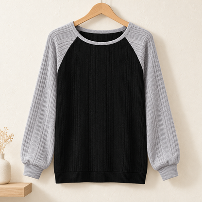 Women’s Textured Round-Neck Long-Sleeve Pullover