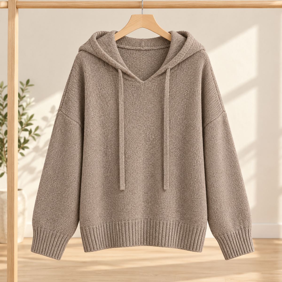 Women’s Relaxed Fit Knit Hooded Sweater